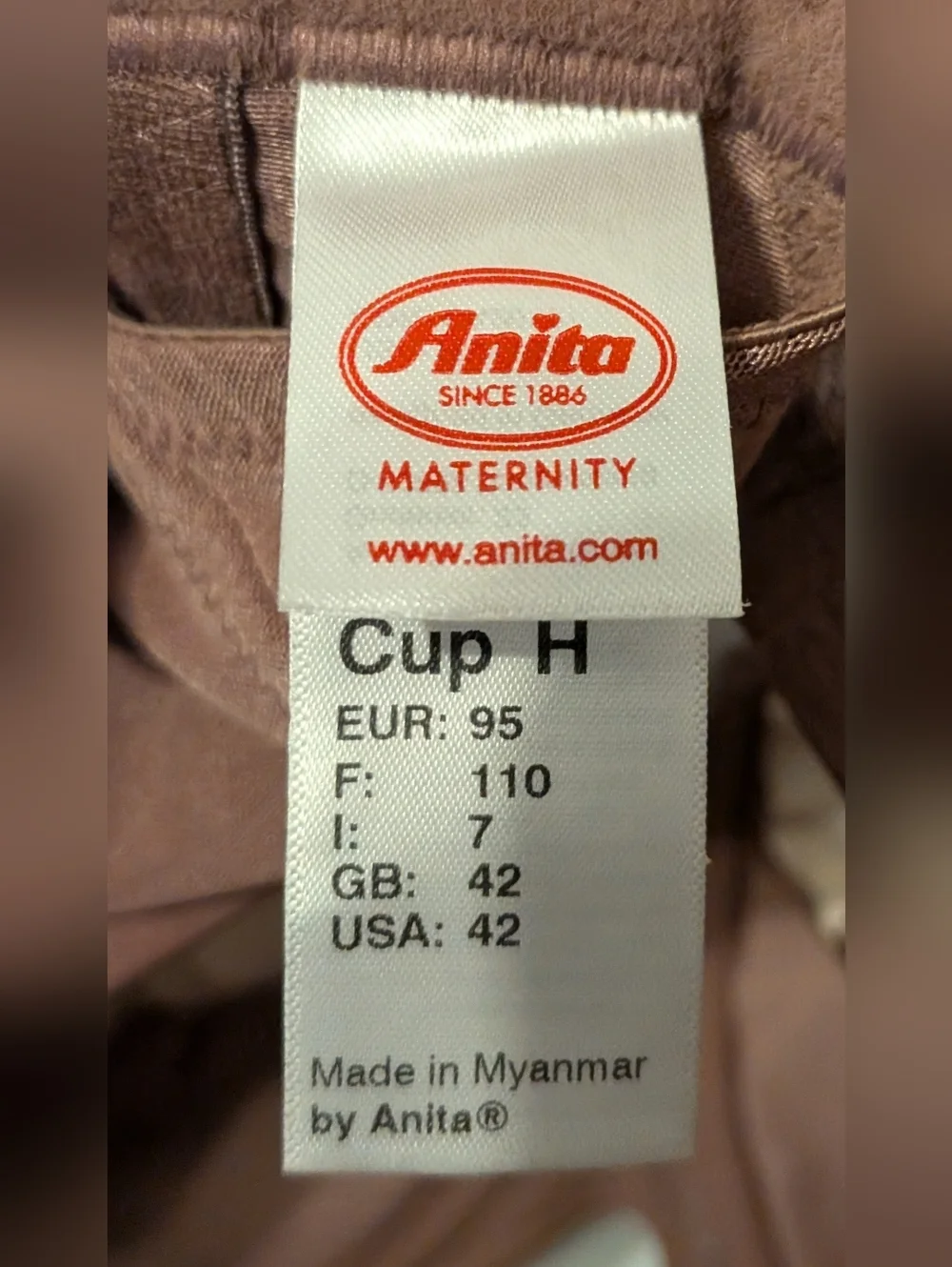 Anita Maternity Fleur Pink Floral Lace Underwire Nursing Bra Size 42H
